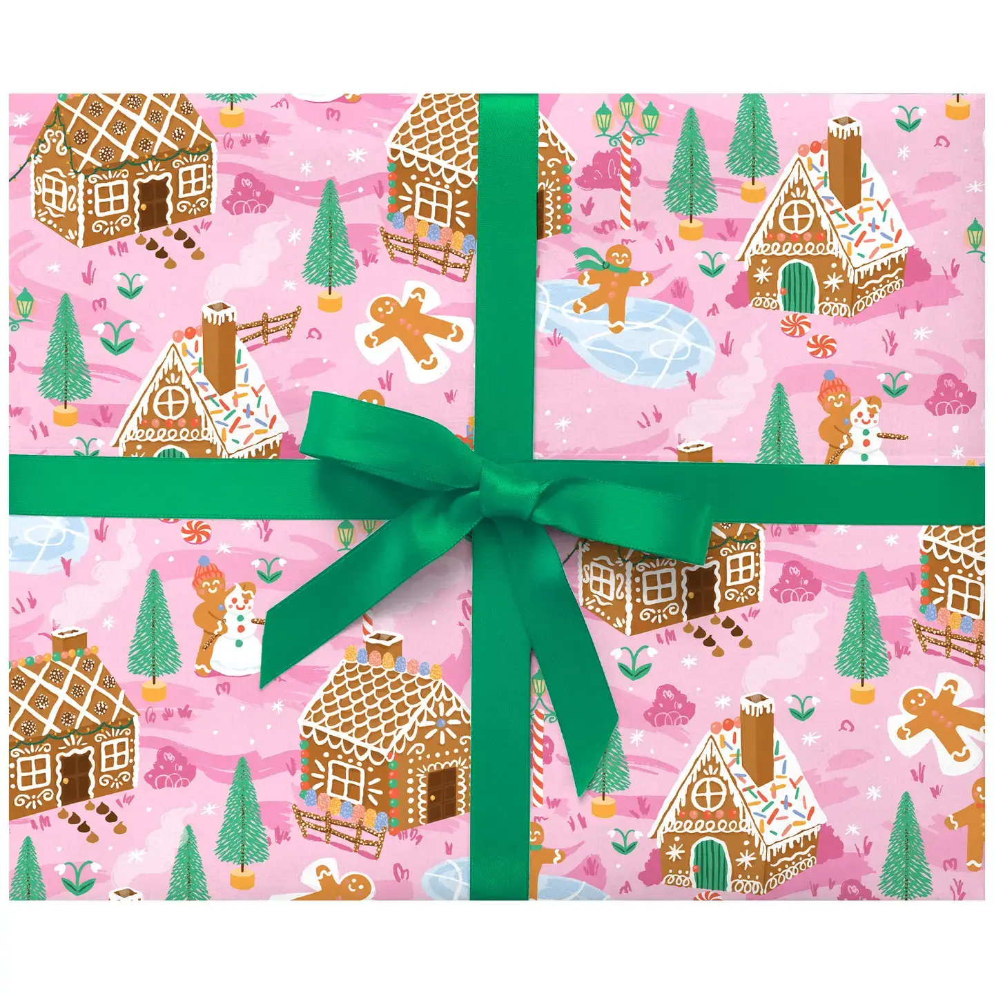 Smudge Ink - SI SI WPROHO - Pink Gingerbread Village Wrap Roll (3 Sheets)