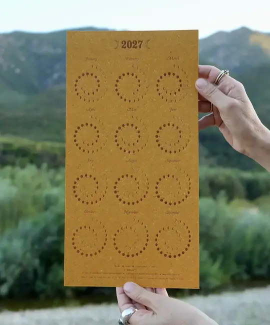 Margins Imprint - MAR 2027 Turmeric Moon Phase Calendar by MARGINS imprint