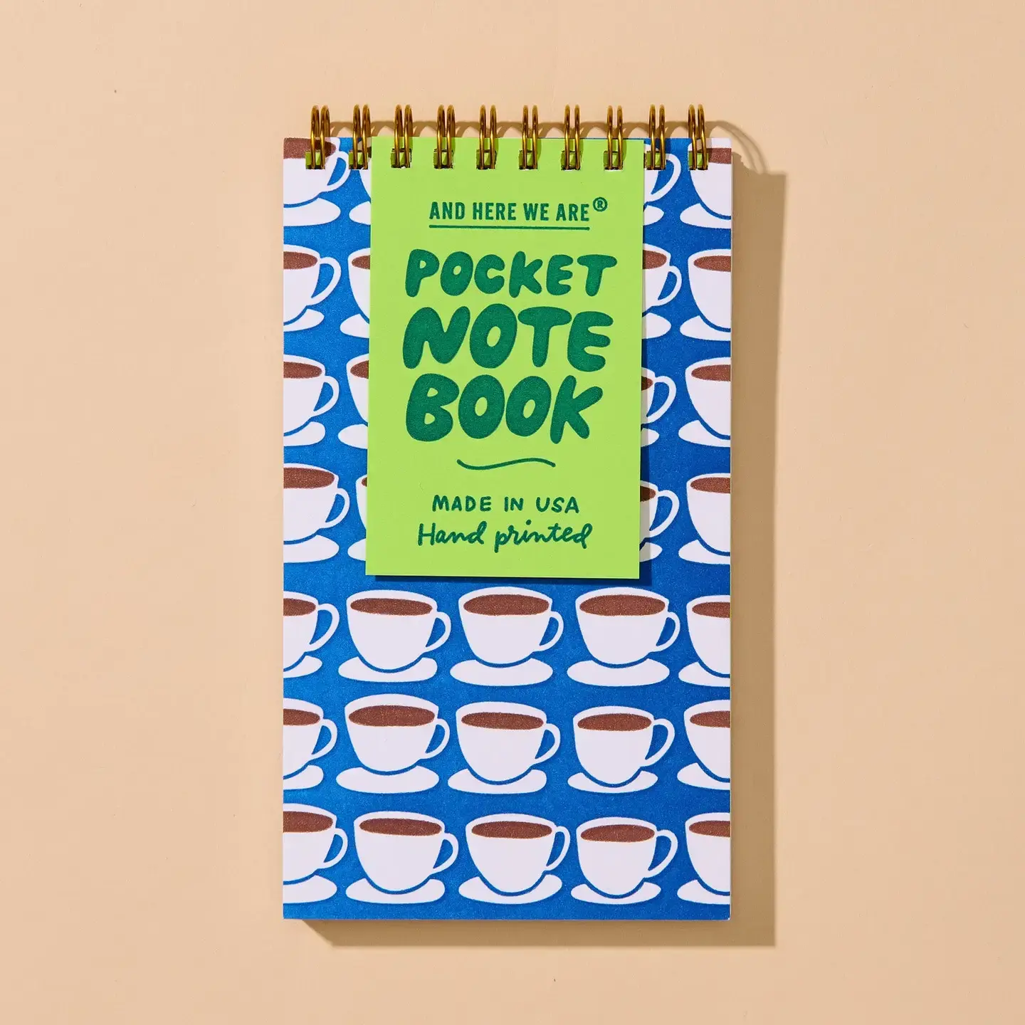 and Here We Are - AHW AHW NBPO - Coffee Mug Top Spiral Pocket Notebook, Lined