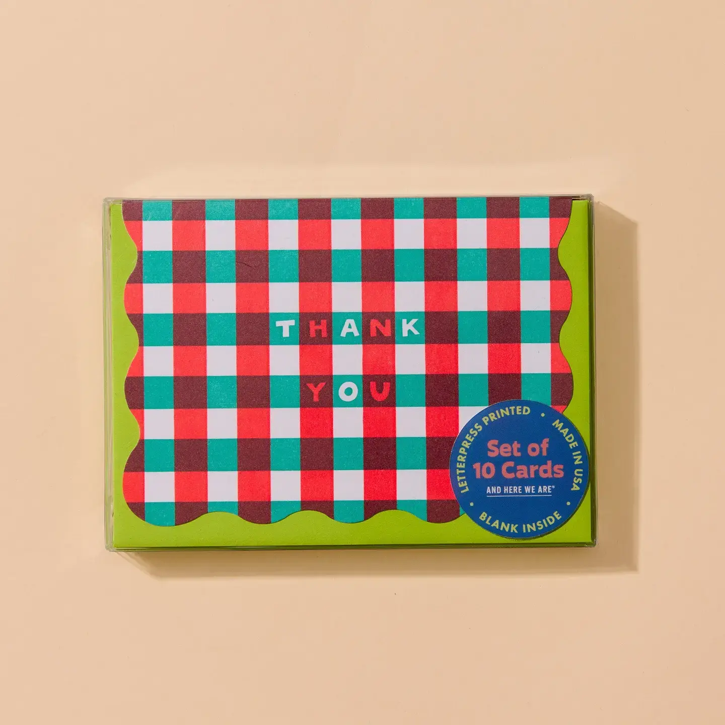 and Here We Are - AHW AHW NSTY - Winter Plaid Scalloped Edge Boxed Thank You Note Set