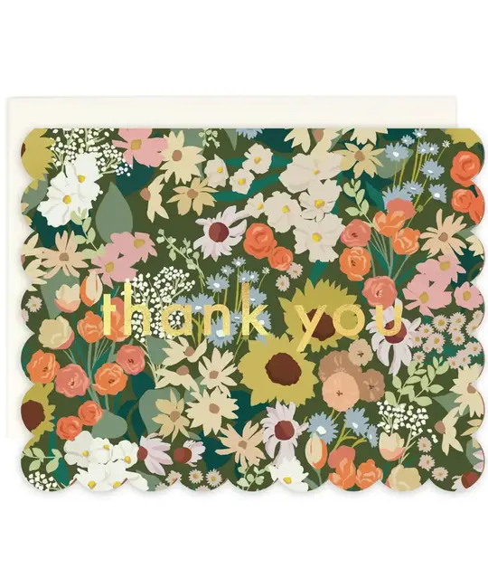 Amy Heitman Illustration - AHI AHIGCTY0019 - Flower Market Scallop Thank You Card