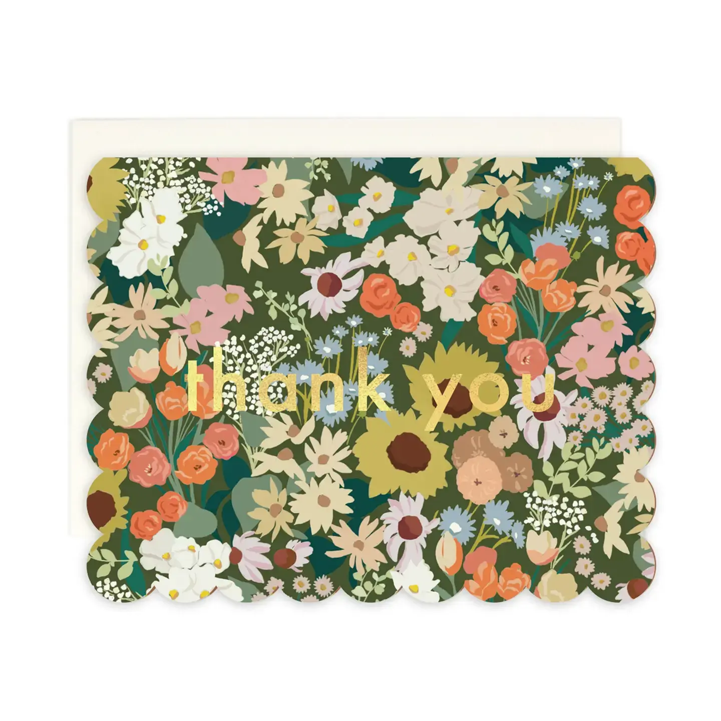 Amy Heitman Illustration - AHI AHIGCTY0019 - Flower Market Scallop Thank You Card