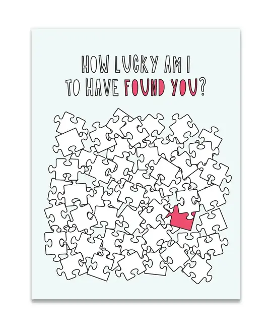 Near Modern Disaster - NMD NMDGCLO0026 - How Lucky Am I To Have Found You? Puzzle  Love Card