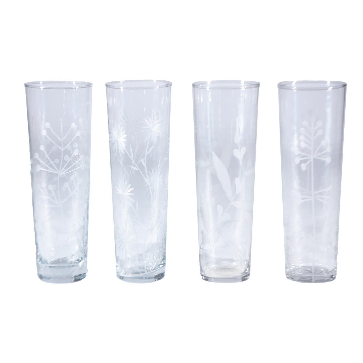 Creative Co-Op - CCO CCO HG - Etched Botanicals Drinking Glass, 8 oz.