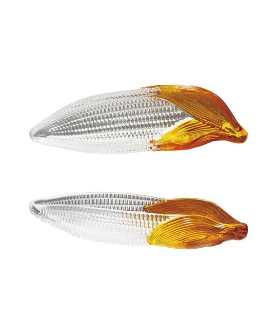 Creative Co-Op - CCO CCO HG - Corn Shaped Hand-Painted Glass Dish