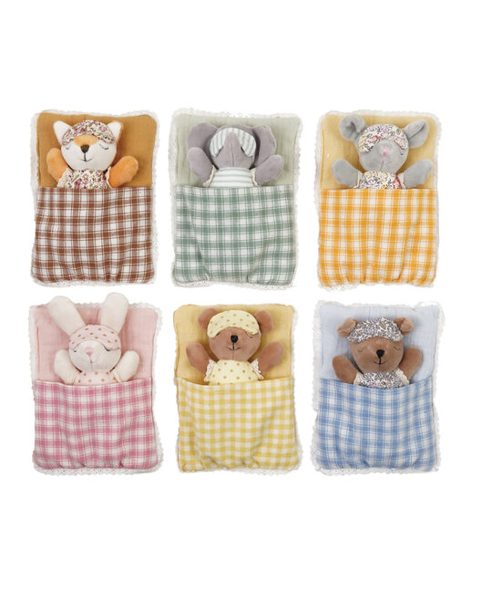 Creative Co-Op - CCO CCO BKTO - Sleeping Bag Plush Animal Stuffie with Eye Masks (Assorted Styles)