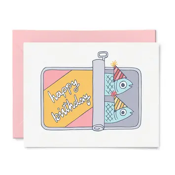 Tiny Hooray - TIH (formerly Little Goat, LG) TIHGCBI0042 - Tinned Fish Birthday Card