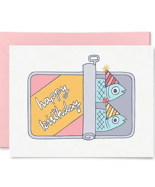 Tiny Hooray - TIH (formerly Little Goat, LG) TIHGCBI0042 - Tinned Fish Birthday Card