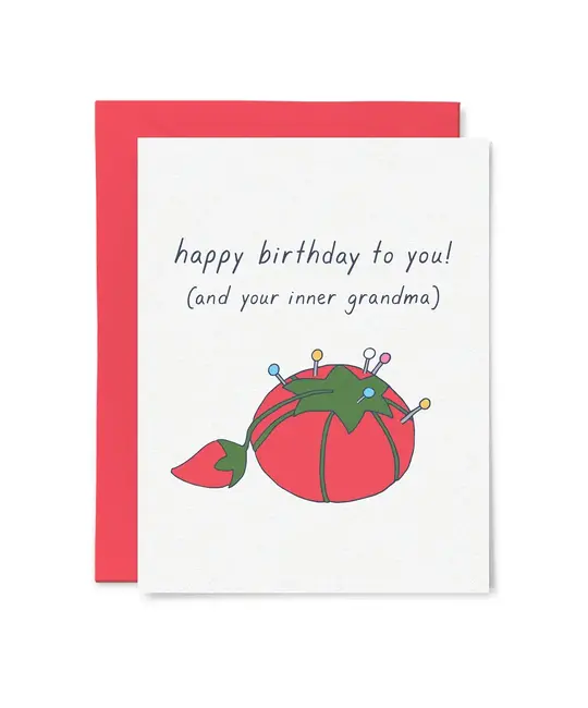 Tiny Hooray - TIH (formerly Little Goat, LG) TIHGCBI0043 - Pin Cushion Inner Grandma Birthday Card
