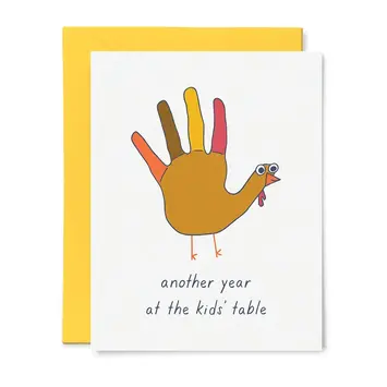 Tiny Hooray - TIH (formerly Little Goat, LG) TIHGCTH0005 - Kid's Table Hand Turkey Thanksgiving  Card