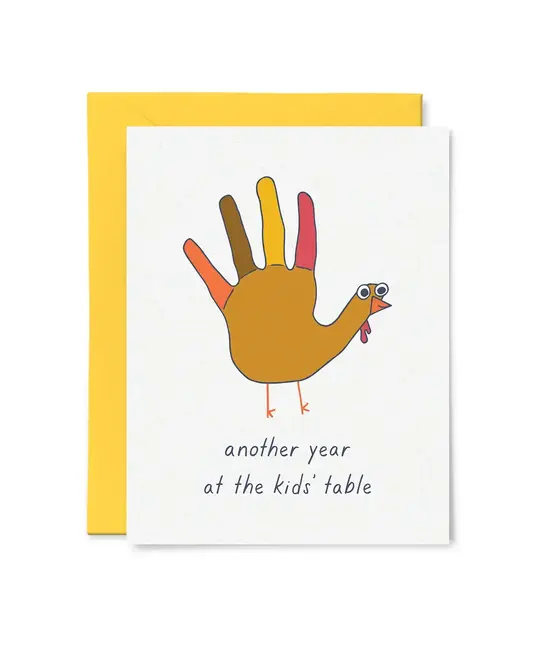 Tiny Hooray - TIH (formerly Little Goat, LG) TIHGCTH0005 - Kid's Table Hand Turkey Thanksgiving  Card