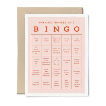 Tiny Hooray - TIH (formerly Little Goat, LG) TIHGCTH0004 - Awkward Thanksgiving Bingo Card