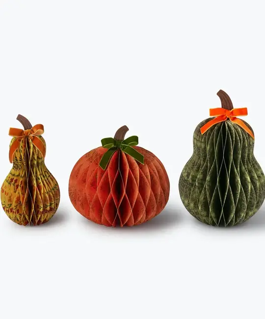 Rifle Paper Co - RP RP PSDE - Harvest Gourd Pumpkin Honeycomb Decor Set of 3