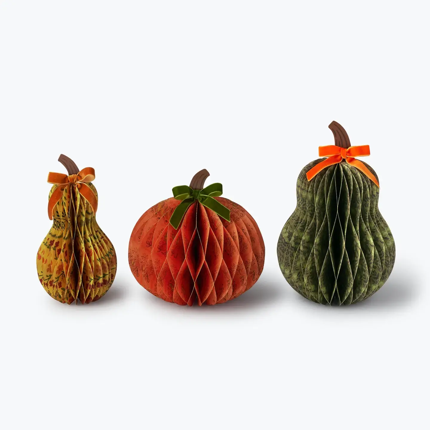 Rifle Paper Co - RP RP PSDE - Harvest Gourd Pumpkin Honeycomb Decor Set of 3
