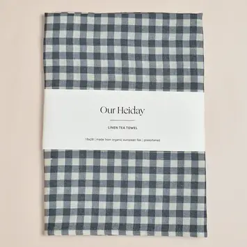 Our Heiday - OH OH HGKL - Navy Gingham Linen Tea Towel