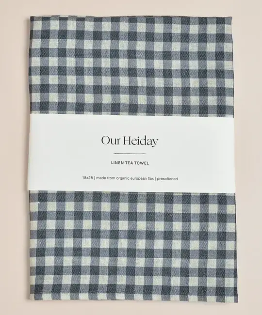 Our Heiday - OH OH HGKL - Navy Gingham Linen Tea Towel