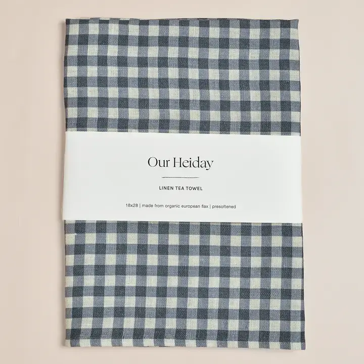 Our Heiday - OH OH HGKL - Navy Gingham Linen Tea Towel