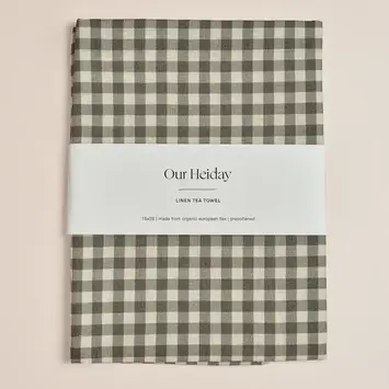 Our Heiday - OH OH HGKL - Grey Espresso Gingham Linen Tea Towel