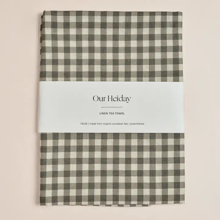 Our Heiday - OH OH HGKL - Grey Espresso Gingham Linen Tea Towel
