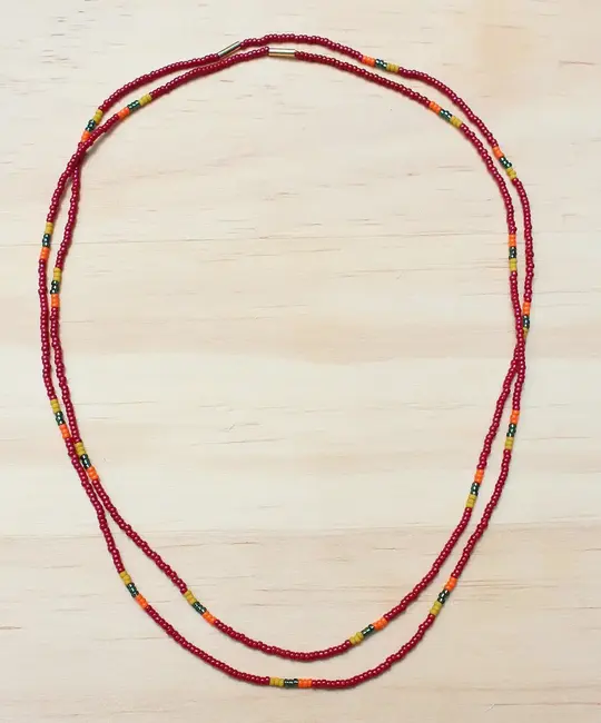 Bluma Project - BLP BLP JENE - Naomi Single Beaded Choker Necklace, Maroon