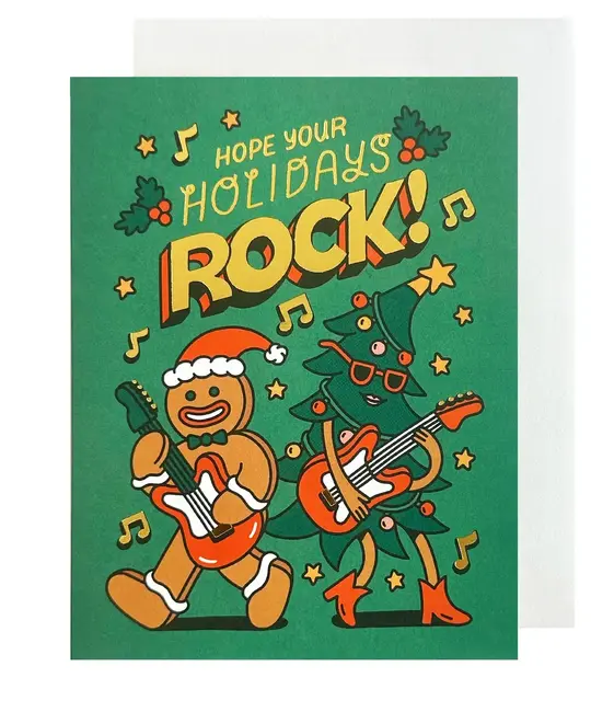 The Social Type - TST TSTGCHO0010 - Holiday Rock Guitar Gingerbread and Tree Card