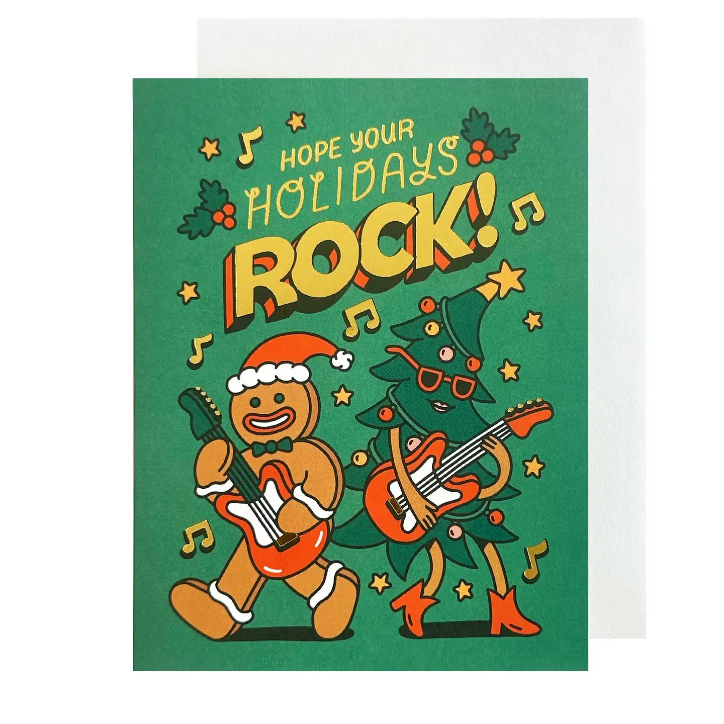 The Social Type - TST TSTGCHO0010 - Holiday Rock Guitar Gingerbread and Tree Card