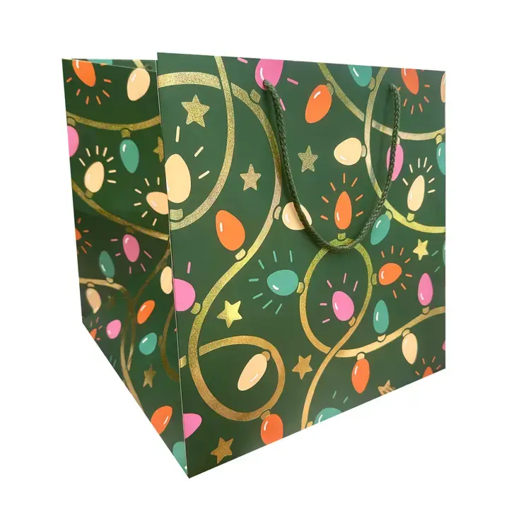 The Social Type - TST TST GBXL - Holiday Bulbs Large Square Gift Bag
