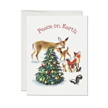 Red Cap Cards - RCC RCCGCHO0085 - Peace on Earth Peaceful Critters Holiday Card