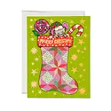 Red Cap Cards - RCC RCCGCHO0081 - Nestled In Mouse Stocking Holiday Card