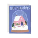 Red Cap Cards - RCC RCCGCHO0078 - Snowman Village Snowglobe Holiday Card