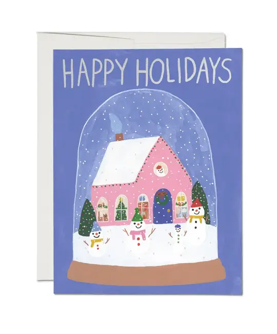 Red Cap Cards - RCC RCCGCHO0078 - Snowman Village Snowglobe Holiday Card