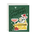 Red Cap Cards - RCC RCCGCHO0077 - Cheese-n's Greetings Mouse Holiday Card