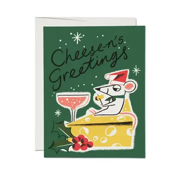 Red Cap Cards - RCC RCCGCHO0077 - Cheese-n's Greetings Mouse Holiday Card