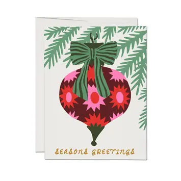 Red Cap Cards - RCC RCCGCHO0074 - Trimmed and Tied Seasons Greetings Holiday Card