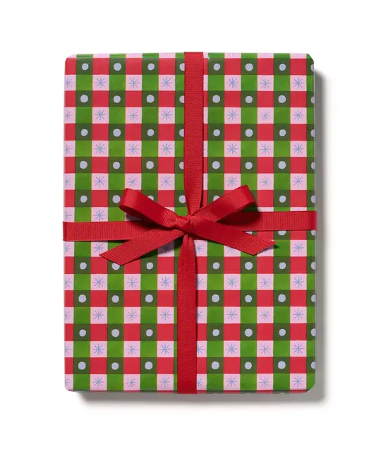 Red Cap Cards - RCC RCC WPROHO - Holiday Checker Continuous Wrap Roll (10 feet)