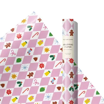 Red Cap Cards - RCC RCC WPROHO - Pink Diamonds Continuous Wrap Roll (10 feet)