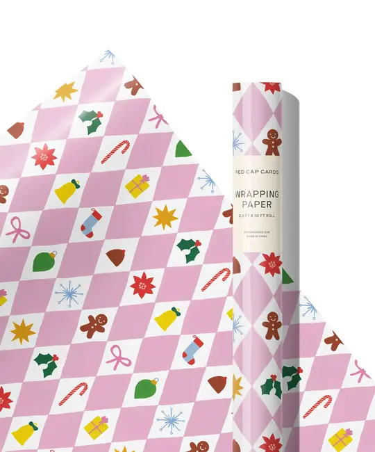 Red Cap Cards - RCC RCC WPROHO - Pink Diamonds Continuous Wrap Roll (10 feet)