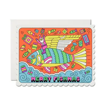 Red Cap Cards - RCC RCCGCHO0063 - Merry Fishmas Holiday Card