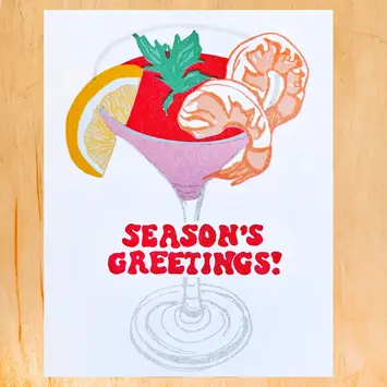 Gold Teeth Brooklyn - GTB GTBGCHO0048 - Shrimp Cocktail Seasons Greetings Holiday Card