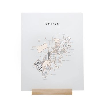42 Pressed - 42P 42P PRLA - Boston Map Foil Print, 16" x 20"