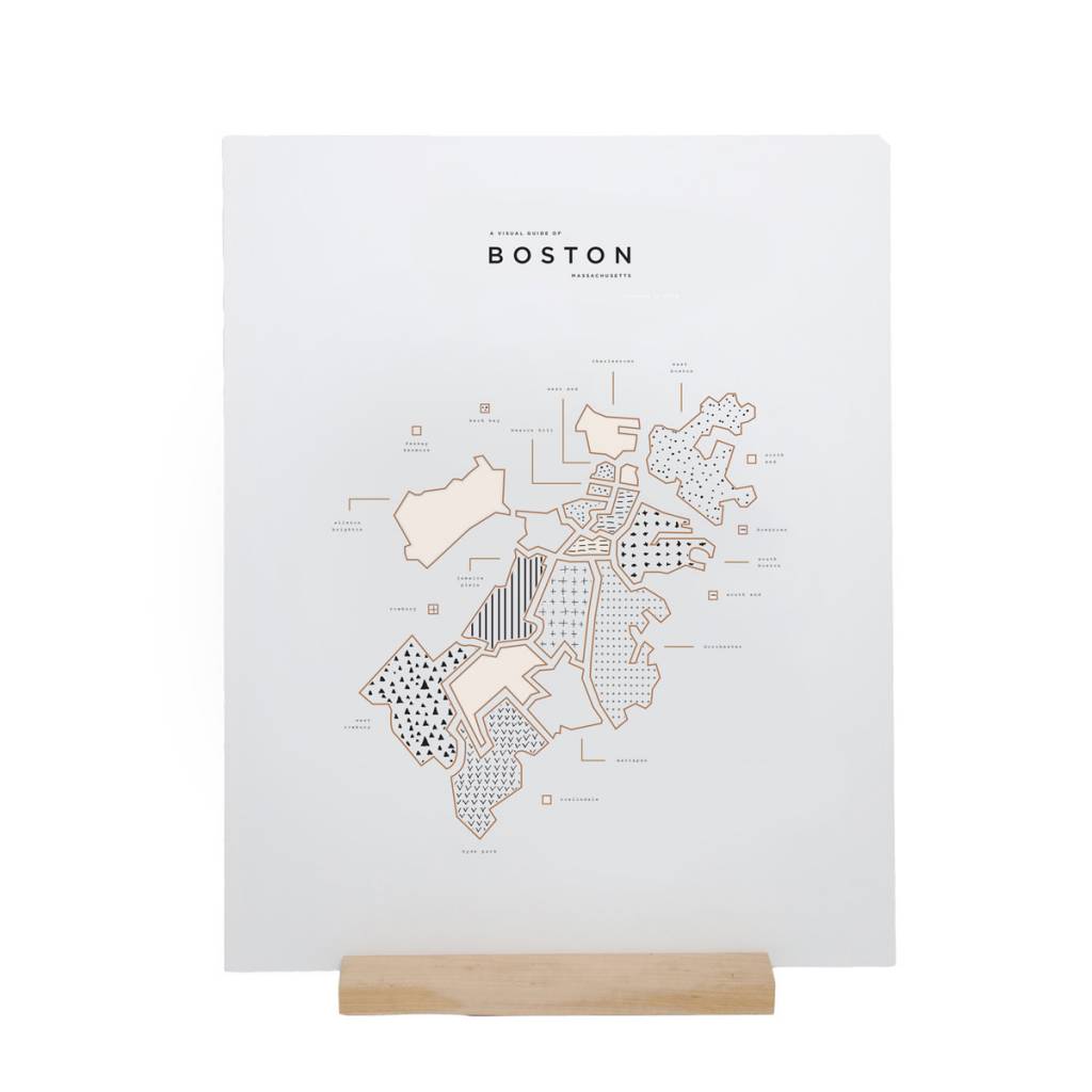 42 Pressed - 42P 42P PRLA - Boston Map Foil Print, 16" x 20"