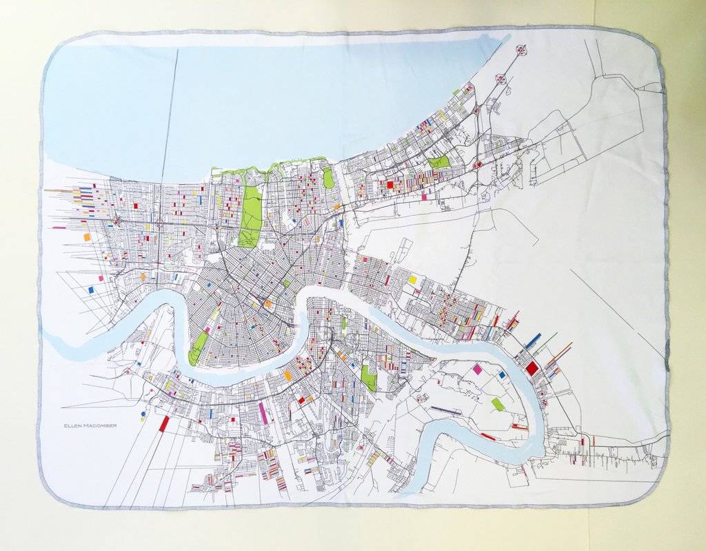 Ellen Macomber Organic NOLA Map Swaddle Blanket