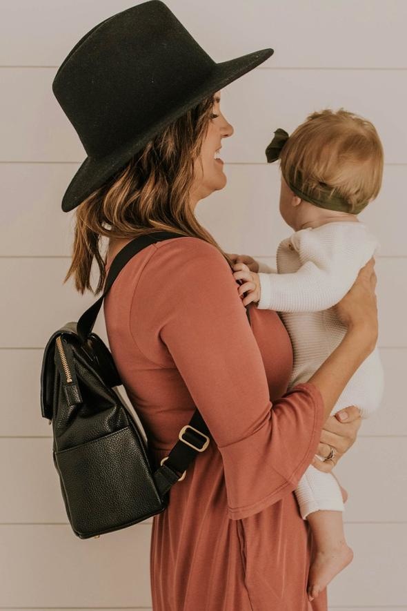 freshly picked diaper bag cognac