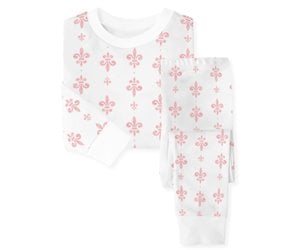 Fleur De Lis Organic Cotton Pj Set Pink Zukababy