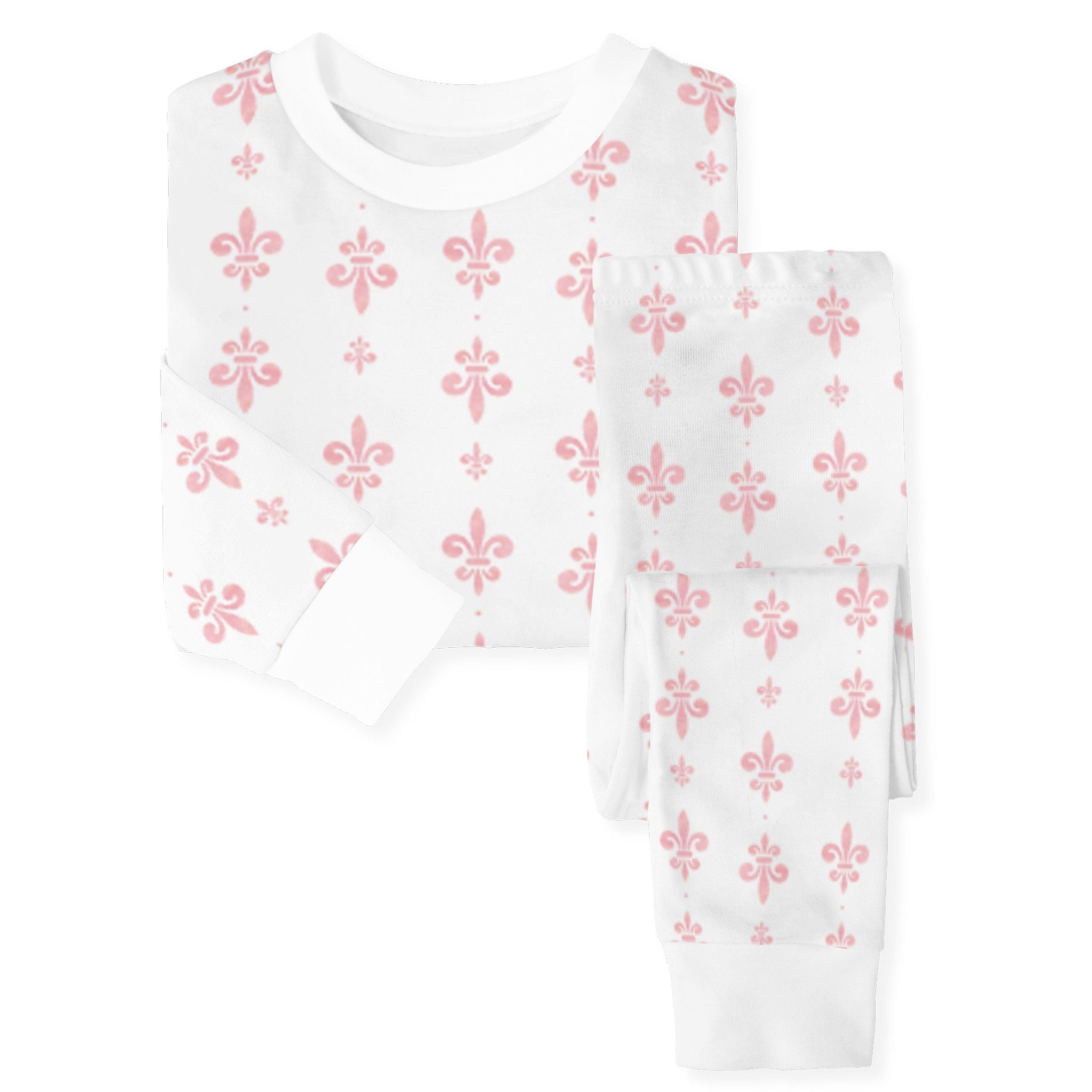 Fleur De Lis Organic Cotton Pj Set Pink Zukababy