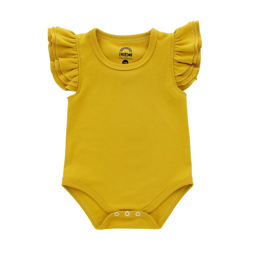 mustard baby onesie