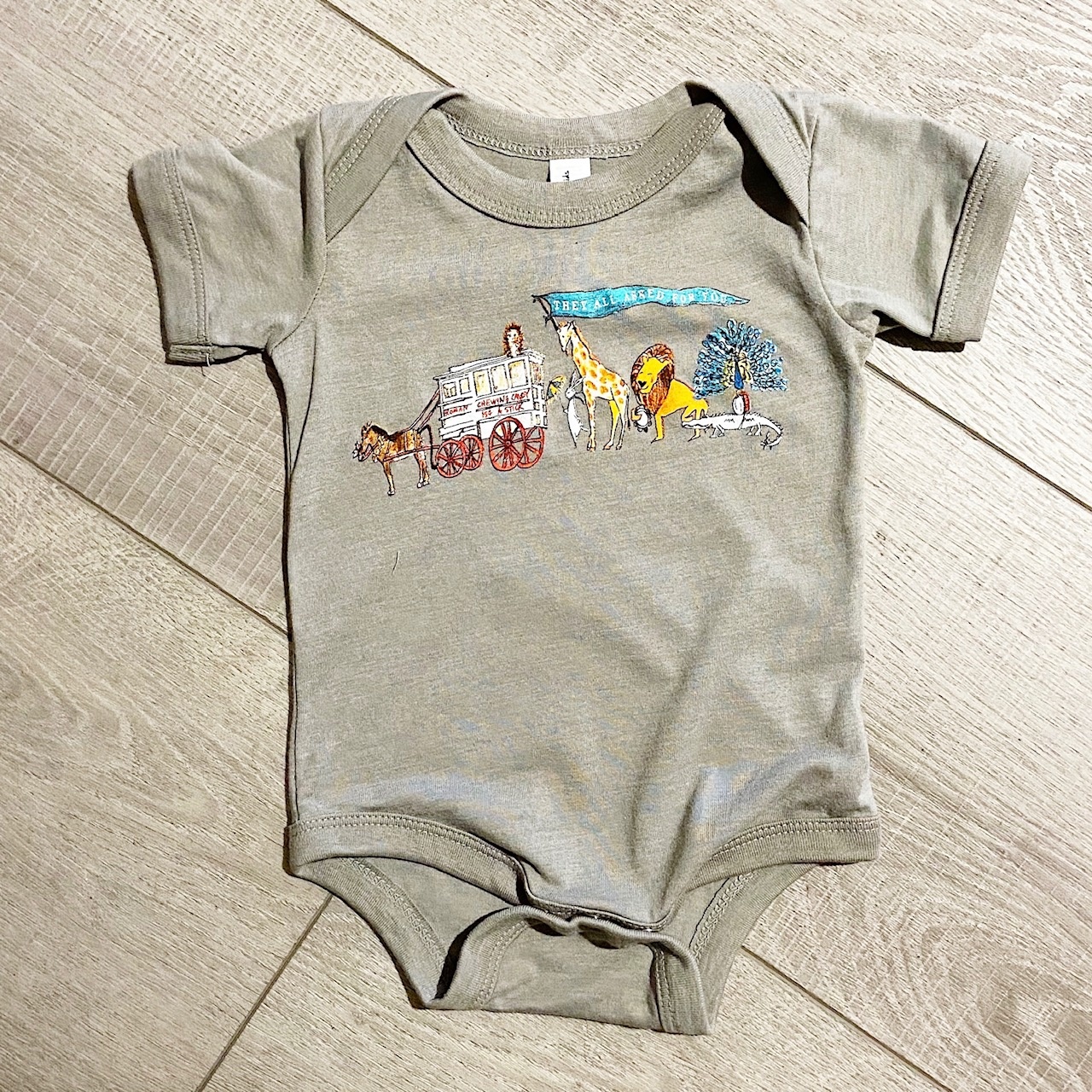 Two Sprouts Zoo Onesie - Heather Stone
