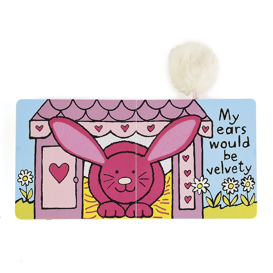 Jellycat If I Were a Rabbit Touch and Feel Board Book |  tulip pink