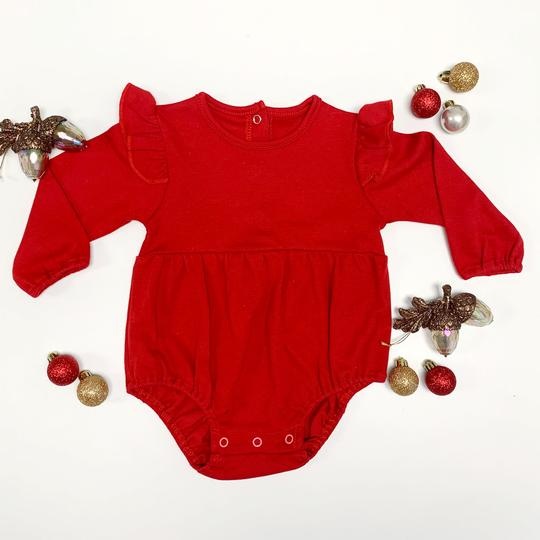 red long sleeve onesie