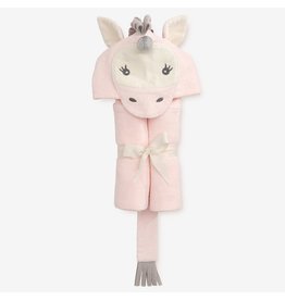 Elegant Baby Baby Bath Wrap Cotton Velour Hooded Towel - Pink Unicorn (0-24 mo)